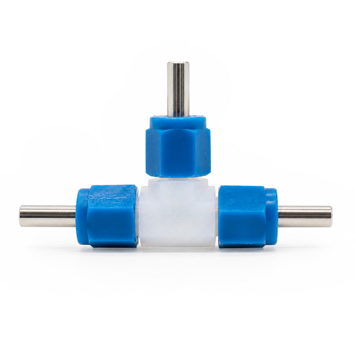 Reusable 1/4-inch PFA three-electrode battery test cell, complete assembly
