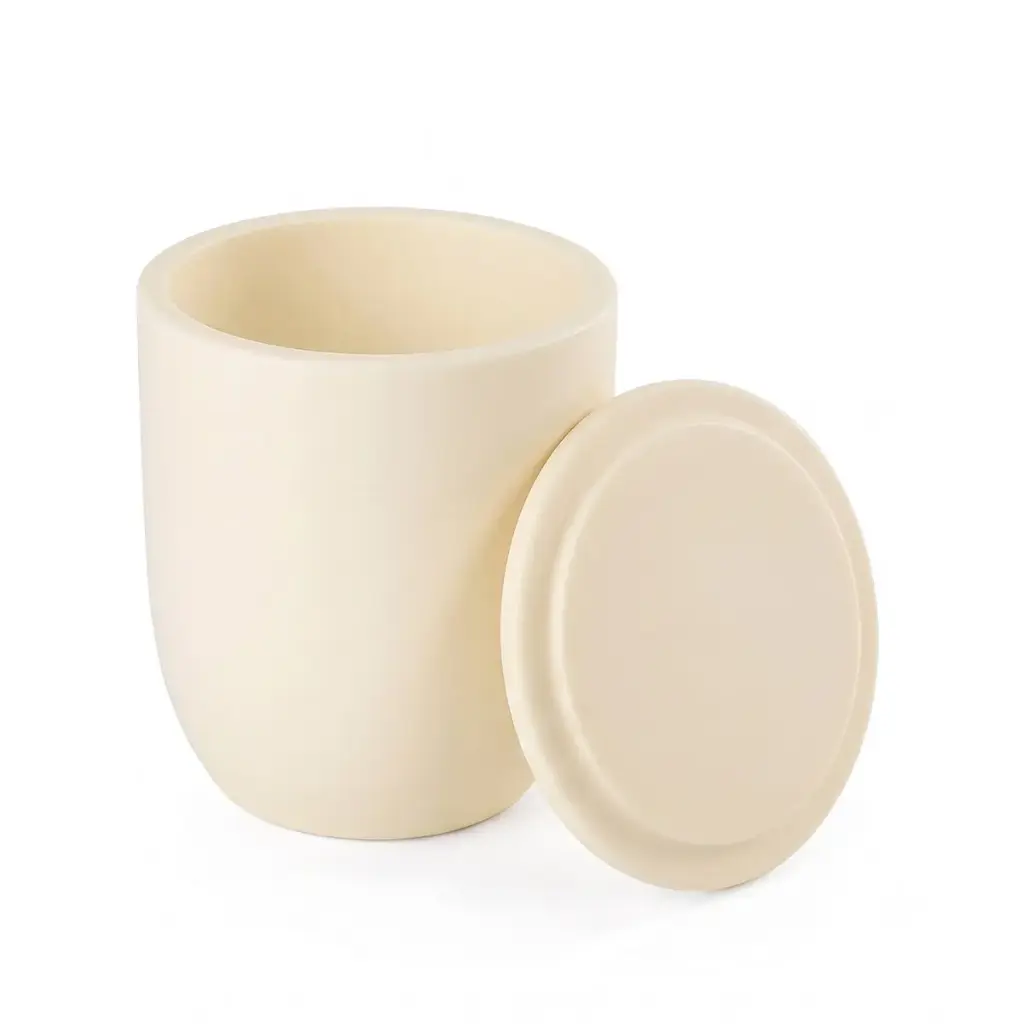Alumina Crucible with Lid (≥99% Al₂O₃) – Arc-Shaped Type