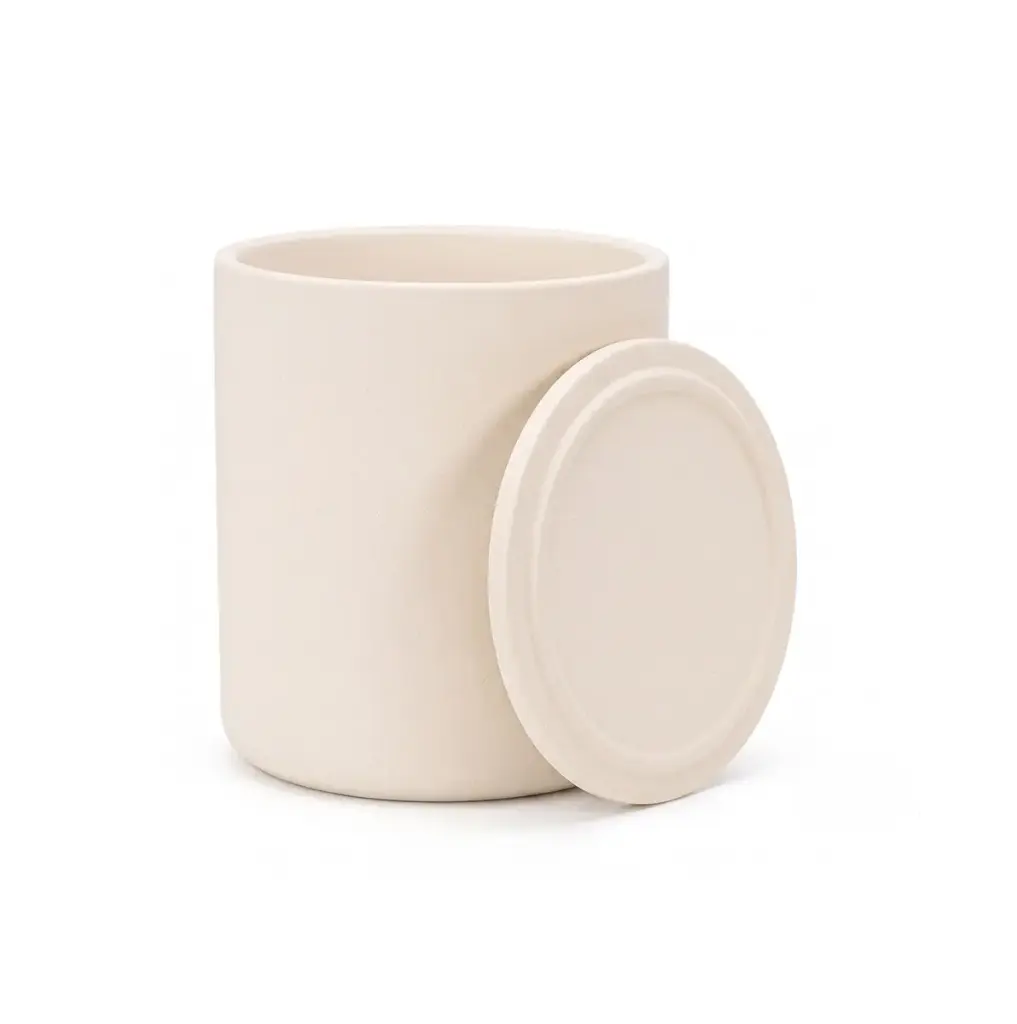 Alumina Crucible with Lid (≥99% Al₂O₃) – Cylindrical Type
