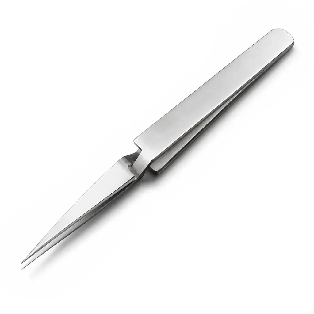Reverse-Action Precision Tweezers — Fine Straight Tip