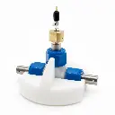 Three-Electrode Electrochemical Analysis Cell with Integrated Reference Electrode and Stand — PFA Body, 1/2″