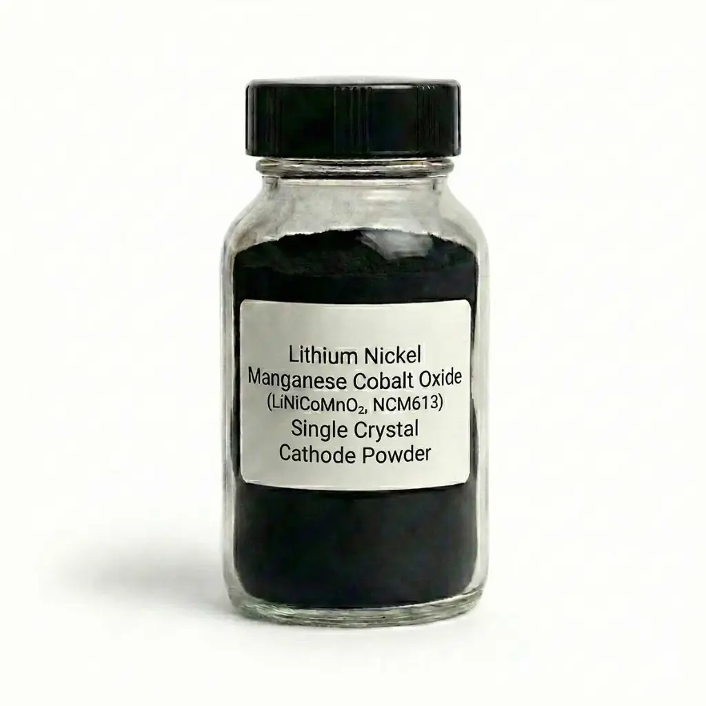 Lithium Nickel Manganese Cobalt Oxide (LiNiCoMnO₂, NCM613) Single Crystal Cathode Powder for Li-ion Battery Research – 200 g