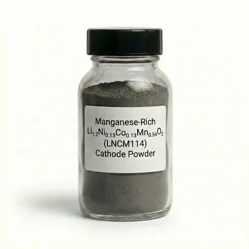 [S4R-ELM-CTP9014A] Manganese-Rich Li₁.₂Ni₀.₁₃Co₀.₁₃Mn₀.₅₄O₂ (LNCM114) Cathode Powder
