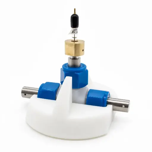 [S4R-BAT-SWG9003A] Three-Electrode Electrochemical Analysis Cell with Integrated Reference Electrode and Stand — PFA Body, 1/2″