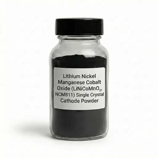 [S4R-ELM-CTP9012A] Lithium Nickel Manganese Cobalt Oxide (LiNiCoMnO₂, NCM811) Single Crystal Cathode Powder with LiNbO₃ Coating for Li-ion Battery Research – 200 g